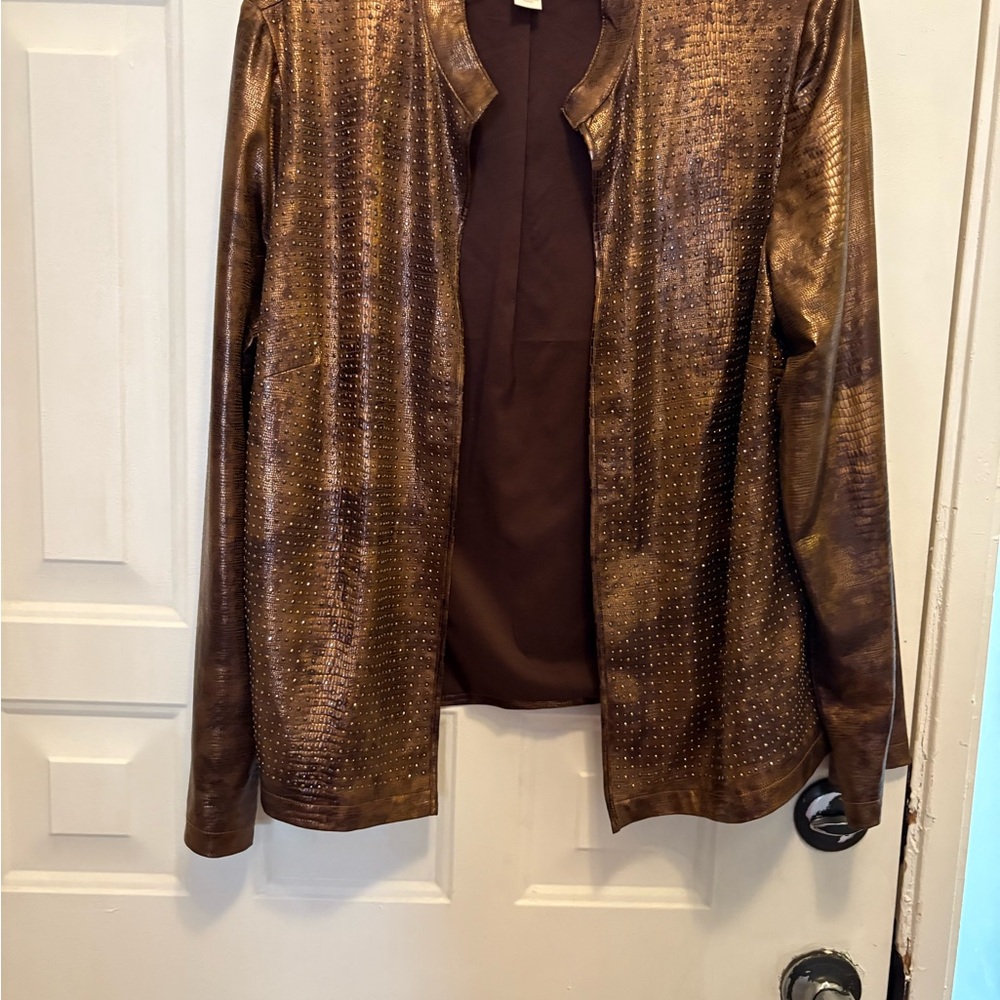 Chico's Metallic Brown Blazer